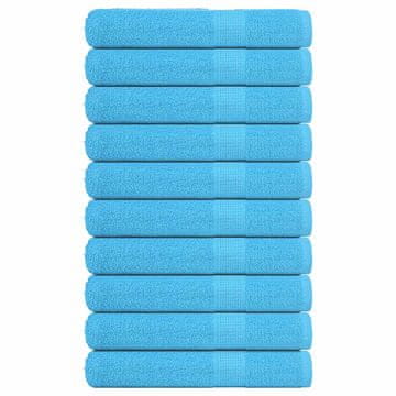 Vidaxl Brisače 10 kos turkizna 100x200 cm 360 gsm 100% bombaž