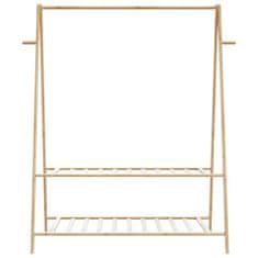 Vidaxl Stojalo za oblačila s policami 132x45,5x150,5 cm bambus