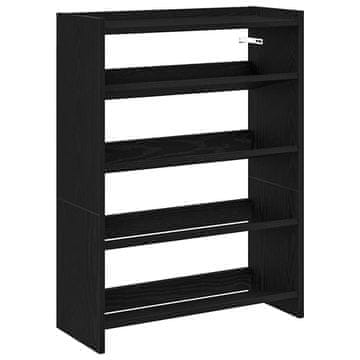 Vidaxl Regal za čevlje črn 60x25x81 cm inženirski les