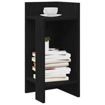 Vidaxl vidaXL Stranska mizica s polico črna 25,5x27x60 cm