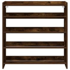 Vidaxl Regal za čevlje dimljen hrast 80x25x81 cm inženirski les