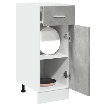 shumee vidaXL Spodnja omarica s predalom betonsko siva 30x46x81,5 cm