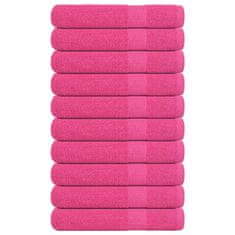 Vidaxl Brisače 10 kos roza 100x200 cm 360 gsm 100% bombaž