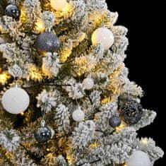 Vidaxl Umetna novoletna jelka 300 LED diod in komplet bučk 180 cm