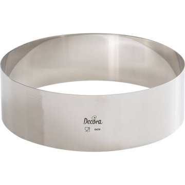 Decora Okvir za torto iz nerjavečega jekla okrogel 22x6cm -