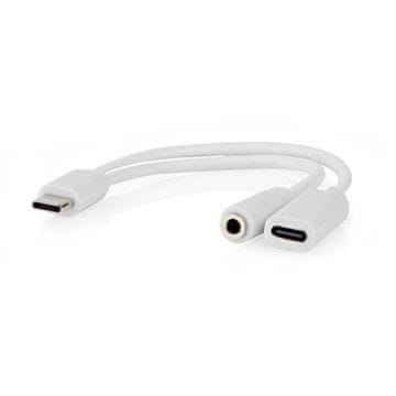 Nedis CCGB64922WT01 - Adapter USB-C| | Vtič USB-C | Vtičnica USB-C / vtičnica 3,5 mm | 0,10 m | Okrogla | Niklana