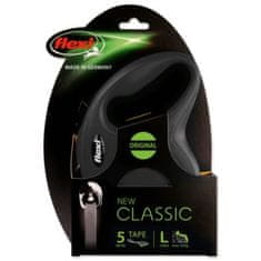 Flexi Povodec Classic New L pas 5m/50kg črn