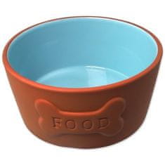 Dog Fantasy keramična posoda FOOD opeka/modra 16,5x8cm, 750ml
