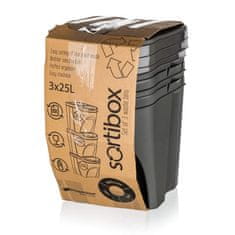 Prosperplast Komplet košev za odpadke SORTIBOX 25l, 3 kosi, sivi kamen