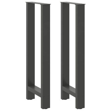 Vidaxl Noge za barsko mizo antracitne barve 2 kosa 40 x (100-101) cm jeklo