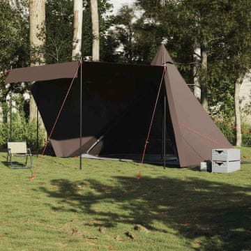 Vidaxl vidaXL Družinski šotor tipi za 6 oseb, rjav, vodoodporen