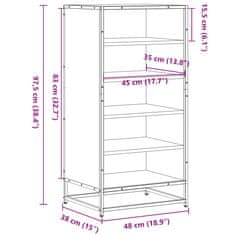 Vidaxl Regal za čevlje sonoma hrast 48x38x97,5 cm inženirski les