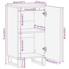 Vidaxl Komoda črn 40x33x75 cm trden mangov les