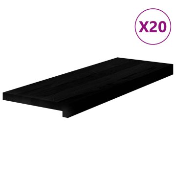 shumee vidaXL Podloge za stopnice 20 kosov rjave 70x25x2 cm trdna hrastovina