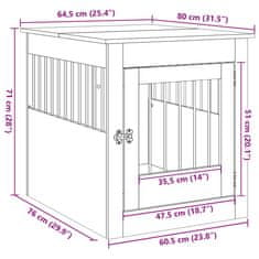 Vidaxl Boks za psa starinski les 64,5x80x71 cm inženirski les