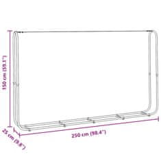 Vidaxl Stojalo za drva 250x25x150 cm Pocinkano jeklo