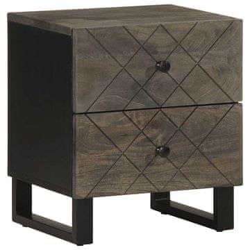 Vidaxl vidaXL Nočna omarica črna 40x33x46 cm masiven mangov les