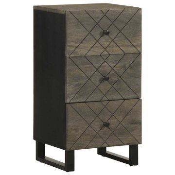 Vidaxl Komoda črn 40x33x75 cm trden mangov les