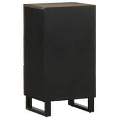 Vidaxl Komoda črn 40x33x75 cm trden mangov les