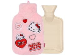 HELLO KITTY Hello Kitty svetlo roza termofor z mehko prevleko, krznen, velik, naravni kavč 1,75 l 