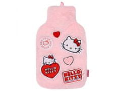 HELLO KITTY Hello Kitty svetlo roza termofor z mehko prevleko, krznen, velik, naravni kavč 1,75 l 