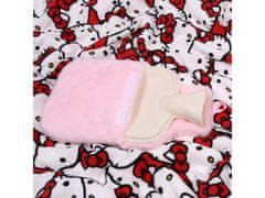 HELLO KITTY Hello Kitty svetlo roza termofor z mehko prevleko, krznen, velik, naravni kavč 1,75 l 