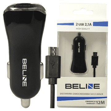 1 to 3 BELINE ŁAD. SAM. 2XUSB + MICROUSB 2,1ACZARNA/BLACK