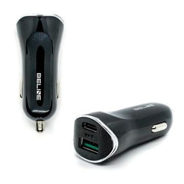 shumee Beline 30W USB-C/USB-A avtomobilski polnilnik - črn, hitro polnjenje