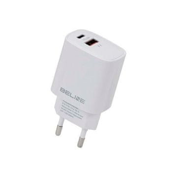 shumee 20W Beline Power Delivery QC 3.0 USB-C/USB stenski polnilnik bele barve