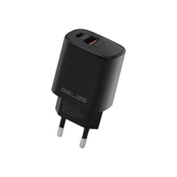 shumee 30W Beline GaN Power Delivery USB-C/USB stenski polnilnik črne barve