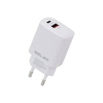 shumee 30W Beline GaN napajalnik USB-C/USB stenski polnilnik bele barve