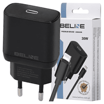 1 to 3 BELINE POLNILEC 1X USB-C 30W PD ZA IPHONE 11 12 13 14 ZA LIGHTNING KABEL