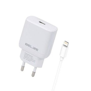 shumee 30W Beline GaN Power Delivery stenski polnilnik USB-C bele barve + kabel Lightning