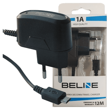 shumee Polnilnik Beline MicroUSB 1A črne barve