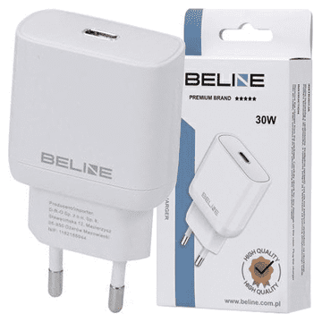 shumee Polnilnik Beline 1x USB-C 30W bel (samo glava) PD 3.0 BLNCW30 GaN