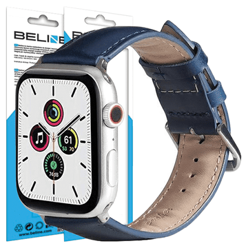 1 to 3 BELINE APPLE WATCH LEATHER STRAP 38/40/41MM BLUE