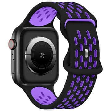 shumee Silikonski pašček za Apple Watch Beline Sport, črne in vijolične barve