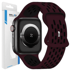 1 to 3 BELINE APPLE WATCH NEW SPORTSILICONE STRAP 38/40/41MM BURGUNDY-BLACK WINE RED/BLACK BOX