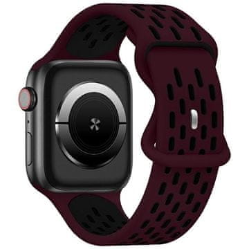 shumee Silikonski pašček za Apple Watch Beline Sport, bordo-črn