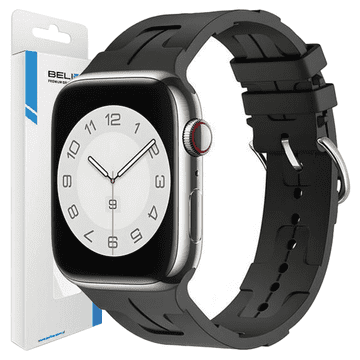 1 to 3 BELINE APPLE WATCH SILICONE ULTRA STRAP 38/40/41MM BLACK/BLACK BOX