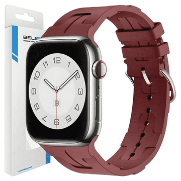 1 to 3 BELINE APPLE WATCH SILICONE ULTRA STRAP 42/44/45/49MM BURGUNDY/MAROON BOX