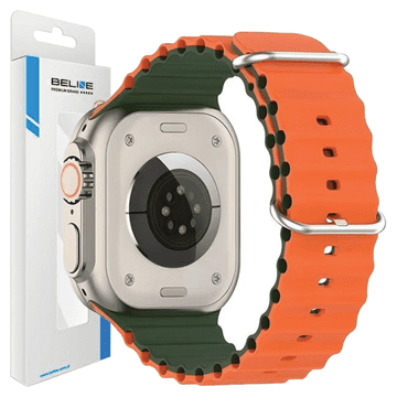 1 to 3 BELINE APPLE WATCH SILICONE WAVES STRAP38/40/41MM ZELENO-ORANŽNA ŠKATLA