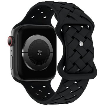 shumee Silikonski pašček za Apple Watch 38 mm 40 mm 41 mm Beline, črne barve