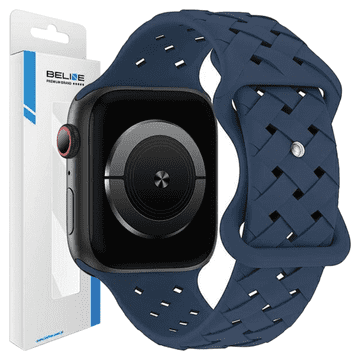 1 to 3 BELINE APPLE WATCH SILICONE WOVEN PAS 38/40/41 MM MODRA/TEMNO MODRA ŠKATLA