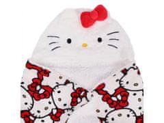 HELLO KITTY Hello Kitty Bela odeja s kapuco, topla, velika 150x120 cm 