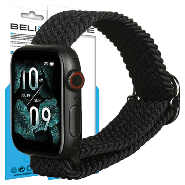 1 to 3 TEKSTILNI PAŠČEK BELINE APPLE WATCH 38/40/41 MM ČRN