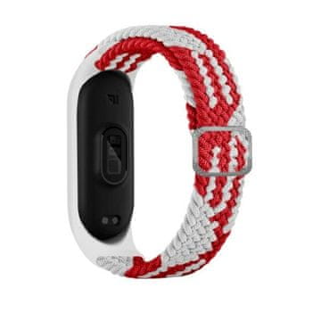 shumee Pašček za Xiaomi Mi Band 3/4 Beline tekstilno rdeč