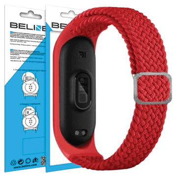 1 to 3 BELINE MI BAND 7 6 5 TEKSTILNI RDEČ TRAK IDEALEN ZA ŠPORTNE TRENINGE
