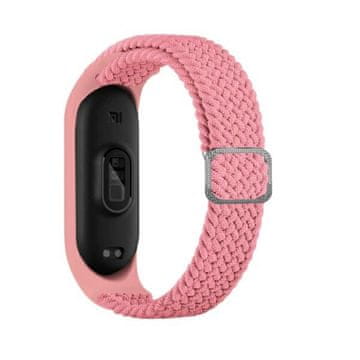 shumee Pašček za Xiaomi Mi Band 7 Beline tekstilno roza