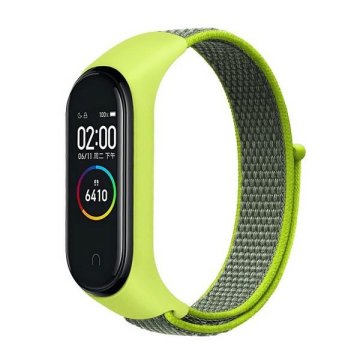 shumee Pašček za Mi Band 7 Beline NylonLoop rumene barve